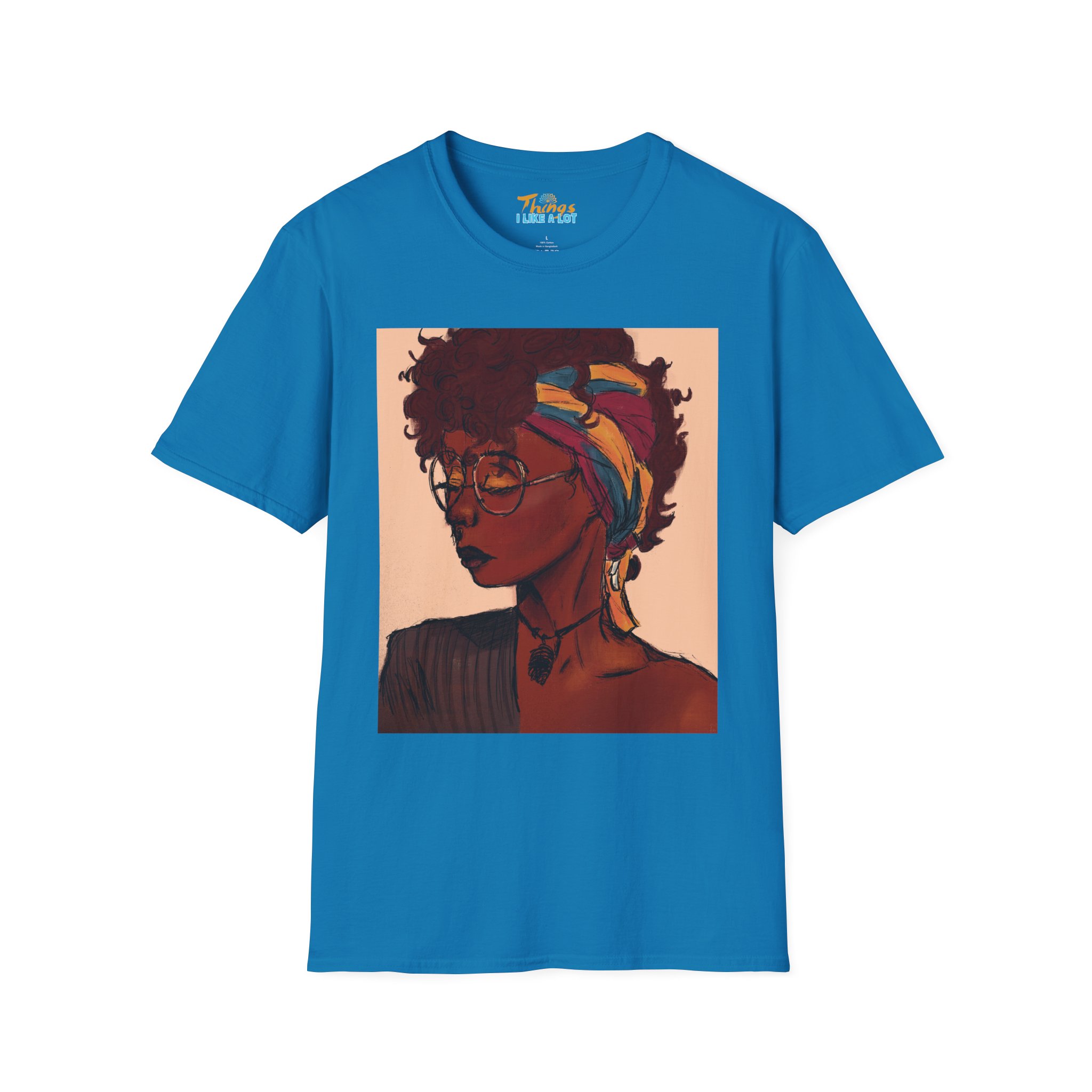 Deep In Thought" Artistic Portrait Unisex Softstyle T-Shirt, Vintage Graphic Tee, Afrocentric Apparel, Perfect Gift, Casual Wear, Summer Vibes - Image 11